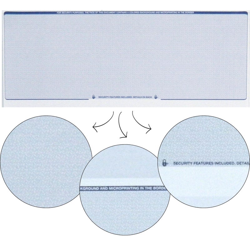EnDoc Computer Check Paper - 50 Sheets - Business Checks on Top and Stub on Bottom - Security Features & Laser Printer Compatible with Quickbooks Blank Check Stock - Diamond Blue - Image 5